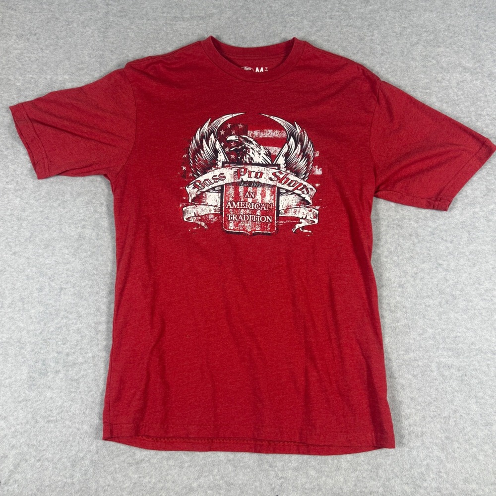 Bass Pro Shops T-Shirt Red Eagle Graphic Medium